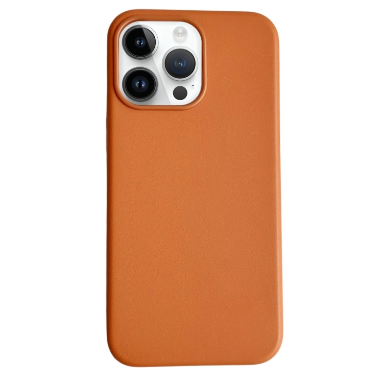 

For iPhone 12 Pro Max Pure Color Leather Magsafe Magnetic Phone Case(Brown)