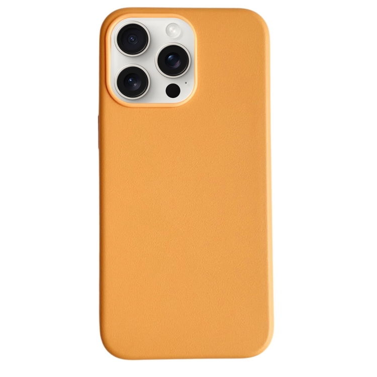 

For iPhone 16 Pro Pure Color Leather Magsafe Magnetic Phone Case(Orange)