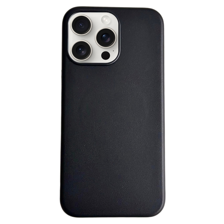 

For iPhone 16 Pro Pure Color Leather Magsafe Magnetic Phone Case(Black)