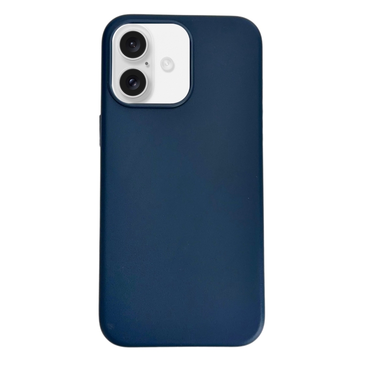 

For iPhone 16 Plus Pure Color Leather Magsafe Magnetic Phone Case(Dark Blue)