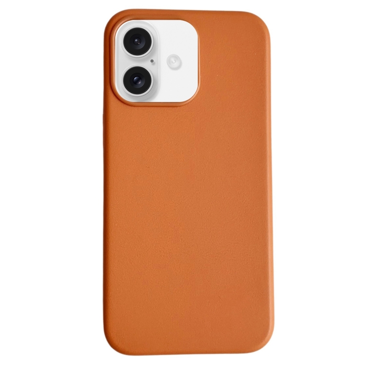 

For iPhone 16 Plus Pure Color Leather Magsafe Magnetic Phone Case(Brown)