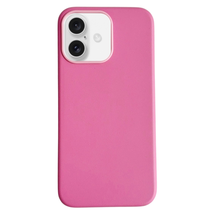 

For iPhone 16 Plus Pure Color Leather Magsafe Magnetic Phone Case(Pink)