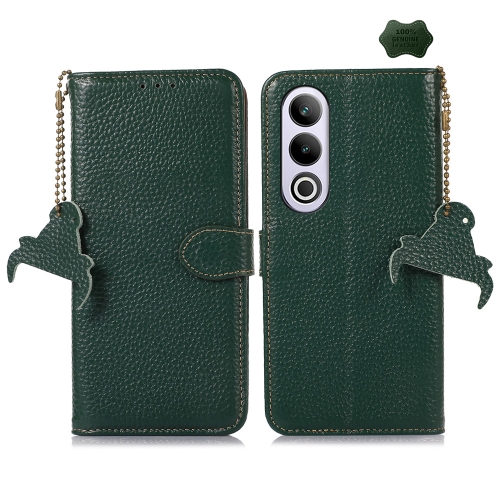 

For OnePlus Ace 3V Genuine Leather Litchi Texture RFID Leather Phone Case(Green)