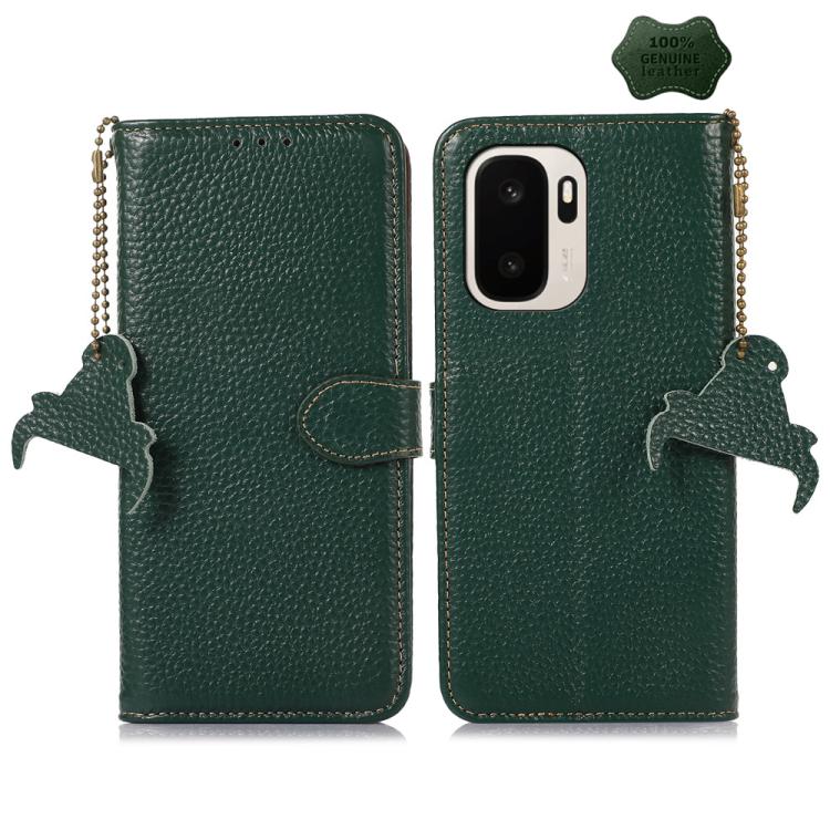 

For OnePlus Ace 6 Ultra Genuine Leather Litchi Texture RFID Leather Phone Case(Green)