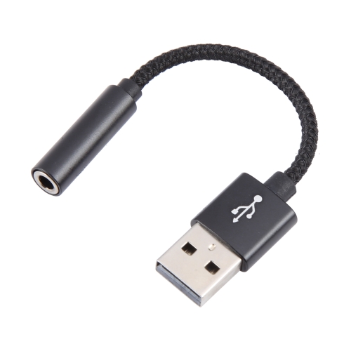 

USB Male to 3.5mm Female Weave Texture Audio Adapter(Black)
