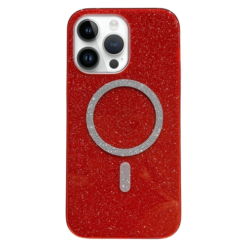 

For iPhone 11 Pro Max Glitter MagSafe Magnetic TPU Phone Case(Red)