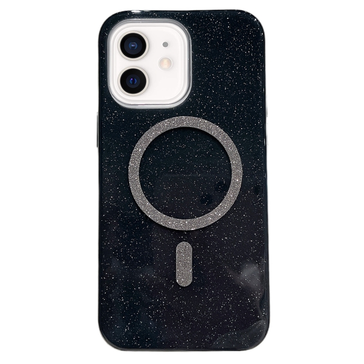 

For iPhone 12 Glitter MagSafe Magnetic TPU Phone Case(Black)