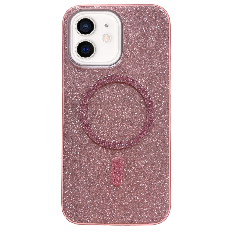 

For iPhone 12 Glitter MagSafe Magnetic TPU Phone Case(Pink)