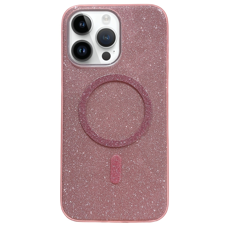 

For iPhone 12 Pro Max Glitter MagSafe Magnetic TPU Phone Case(Pink)