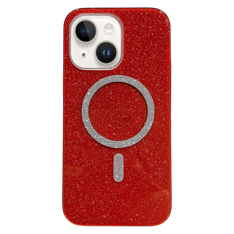 

For iPhone 14 Glitter MagSafe Magnetic TPU Phone Case(Red)