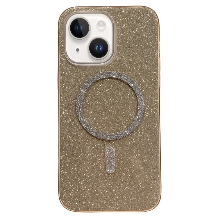 

For iPhone 15 Plus Glitter MagSafe Magnetic TPU Phone Case(Gold)