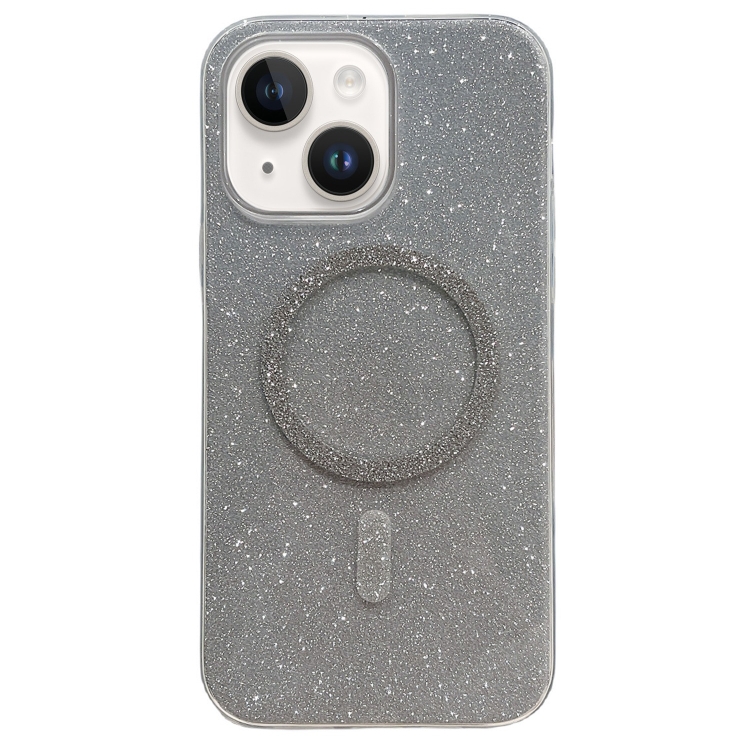 

For iPhone 15 Plus Glitter MagSafe Magnetic TPU Phone Case(Silver)