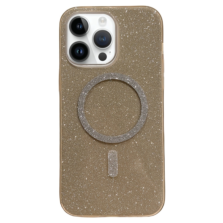 

For iPhone 15 Pro Glitter MagSafe Magnetic TPU Phone Case(Gold)