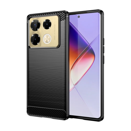 For Infinix Note 40 Pro 4G Brushed Texture Carbon Fiber TPU Phone Case(Black) sunlu pla marble 3d filament 1kg 1 75mm printing marble texture no bubble non toxic good toughness artwork print material