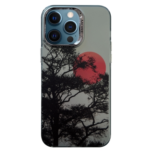 

For iPhone 12 Pro Max Colored Silver Plating Sunset Phone Case(Right)