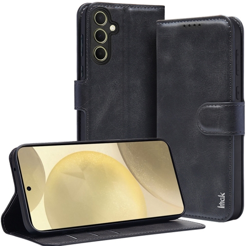 For Samsung Galaxy A55 5G IMAK Count Series Flip Leather Phone Case(Black) for xiaomi redmi 12c 4g imak rear camera lens glass film black version