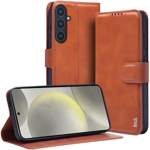 For Samsung Galaxy S24 5G IMAK Count Series Flip Leather Phone Case(Brown) for samsung galaxy s23 fe 5g imak ux 5 series transparent shockproof tpu phone case