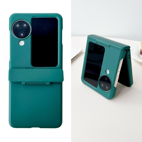 

For OPPO Find N3 Flip Skin Feel PC Full Coverage Shockproof Phone Case(Dark Green)