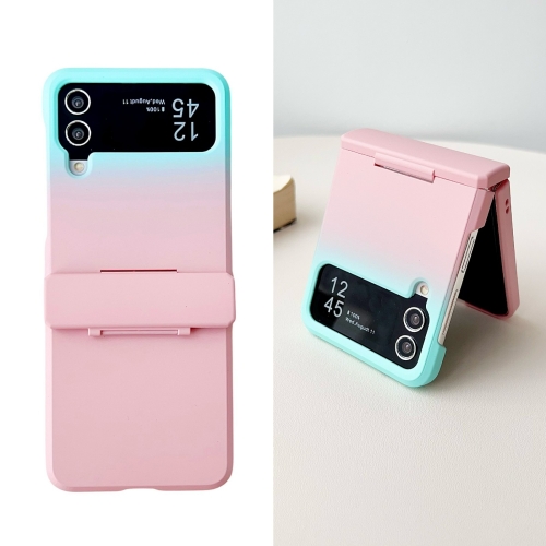 

For Samsung Galaxy Z Flip4 5G Skin Feel PC Full Coverage Shockproof Phone Case(Pink+Light Blue)