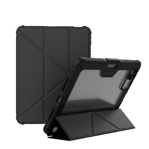 

For iPad Air 13 2024 / Pro 12.9 NILLKIN Bumper Pro Multi-angle Folding Style Tablet Leather Case(Black)