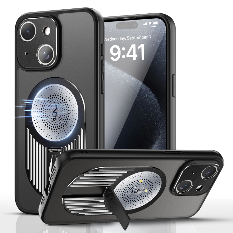 

For iPhone 13 Heat Dissipation Aromatherapy MagSafe Holder Phone Case(Black)