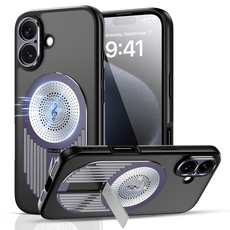 

For iPhone 16 Heat Dissipation Aromatherapy MagSafe Holder Phone Case(Purple)