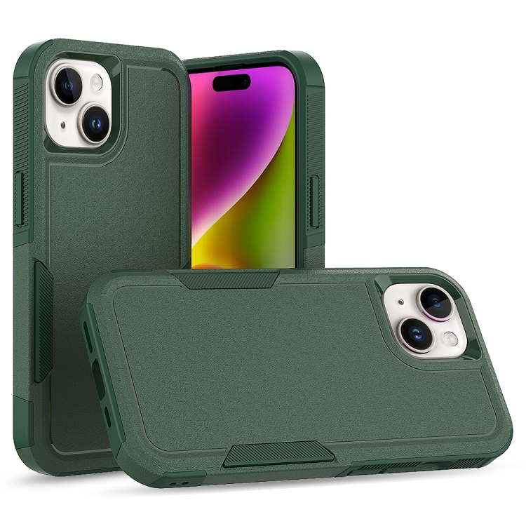 

For iPhone 15 2 in 1 PC + TPU Phone Case(Dark Green)