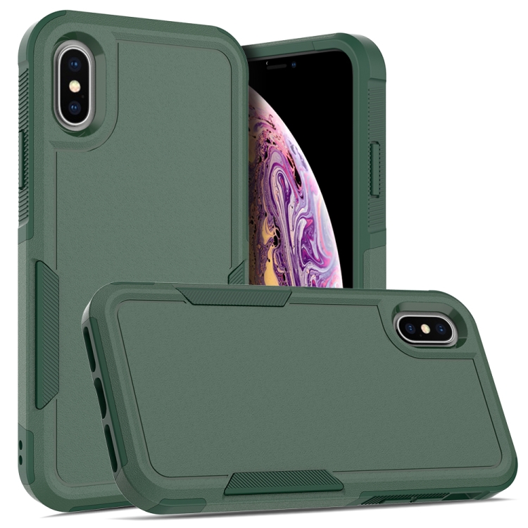 

For iPhone X / XS 2 in 1 PC + TPU Phone Case(Dark Green)