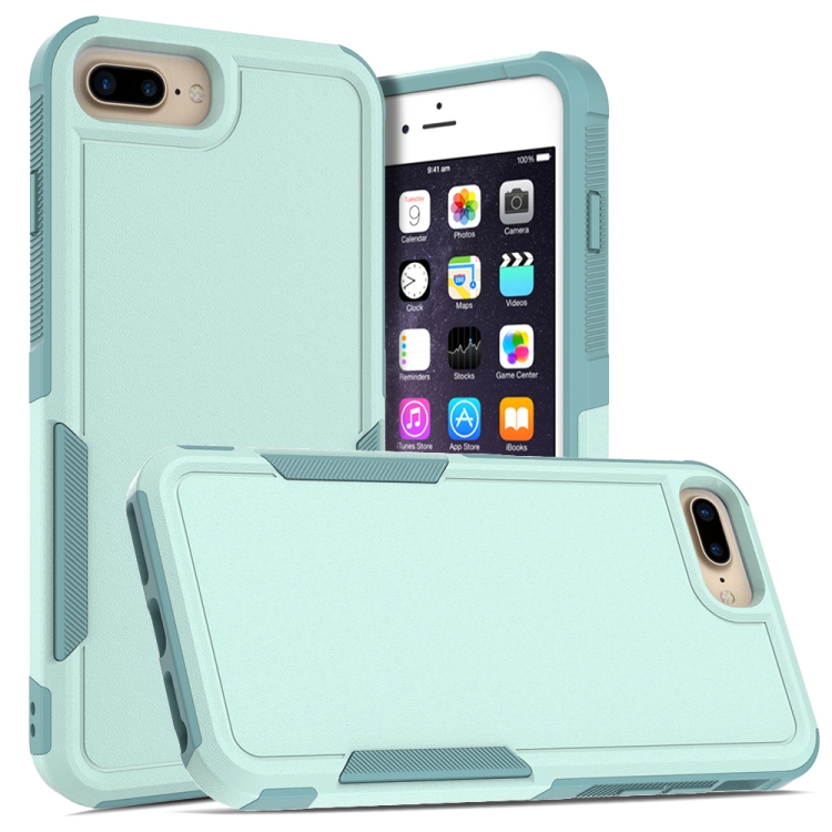 

For iPhone 8 Plus / 7 Plus / 6 Plus 2 in 1 PC + TPU Phone Case(Light Green)