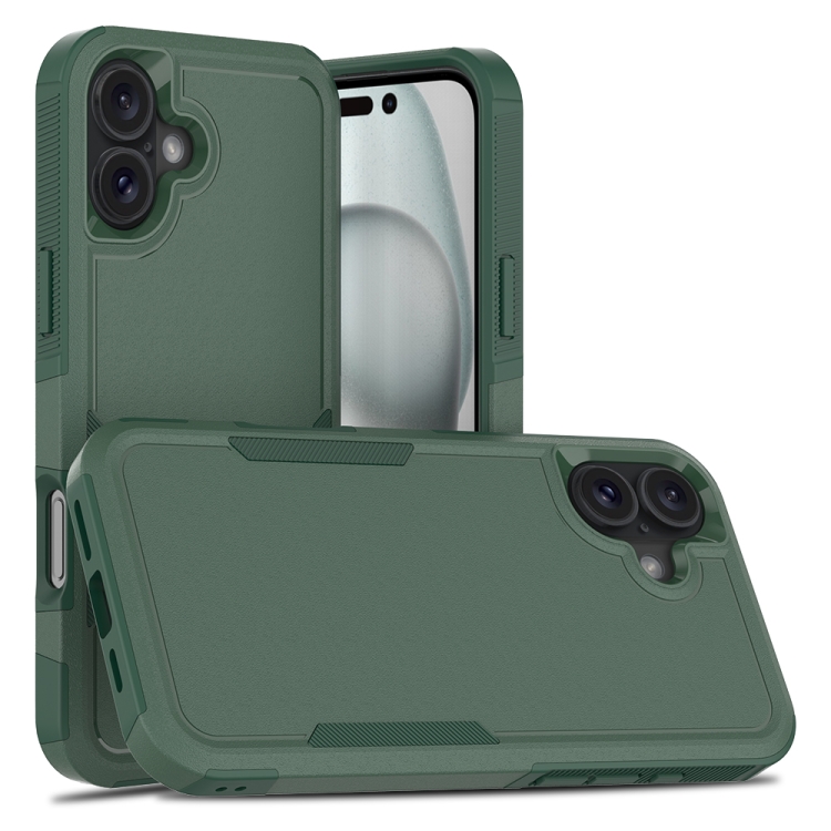 

For iPhone 16 Plus 2 in 1 PC + TPU Phone Case(Dark Green)