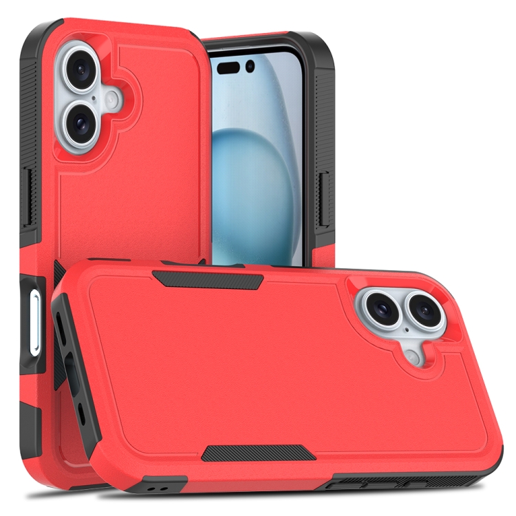 

For iPhone 16 2 in 1 PC + TPU Phone Case(Red)
