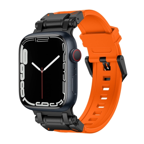 

For Apple Watch SE 2023 44mm Explorer TPU Watch Band(Black Orange)