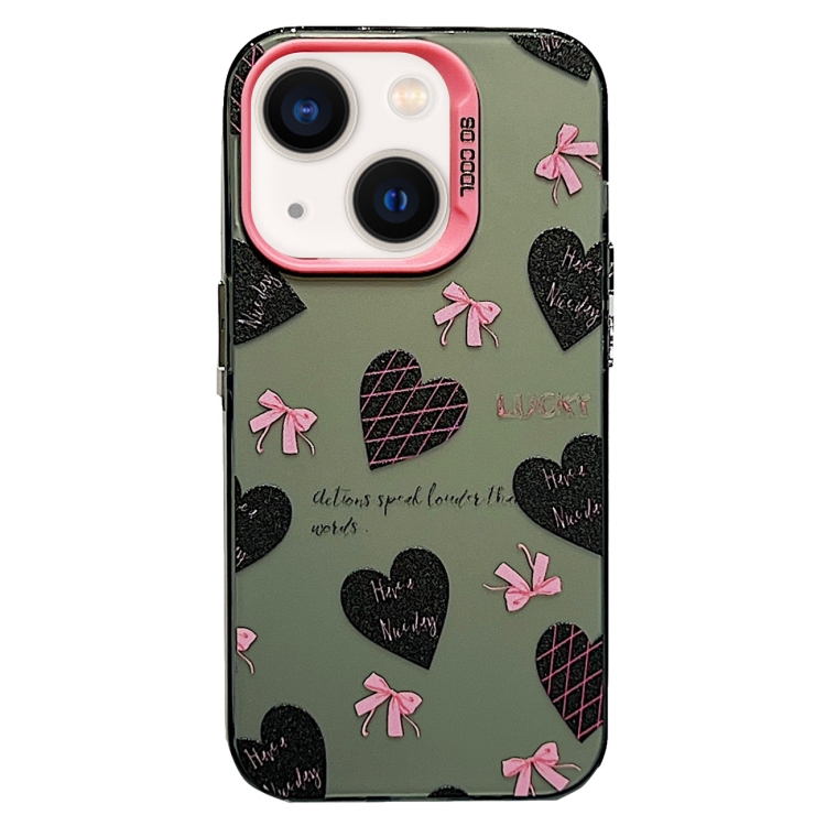 

For iPhone 15 Sweet Cool Bow PC Phone Case(Love Heart)