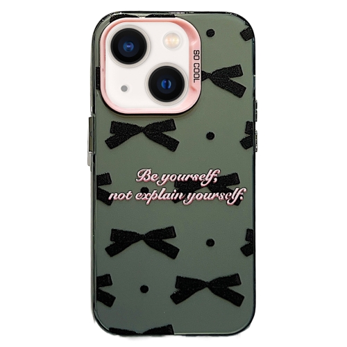 

For iPhone 15 Sweet Cool Bow PC Phone Case(Black Bow Ties)