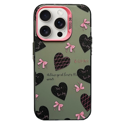 

For iPhone 14 Pro Max Sweet Cool Bow PC Phone Case(Love Heart)