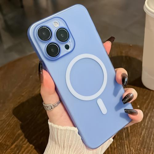 

For iPhone 16 Pro Max Ultra-thin MagSafe Frosted PC Phone Case(Clear Blue)