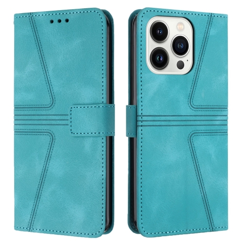 

For iPhone 15 Pro Triangle Solid Color Leather Phone Case(Green)