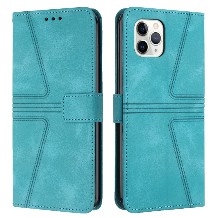 

For iPhone 11 Pro Triangle Solid Color Leather Phone Case(Green)