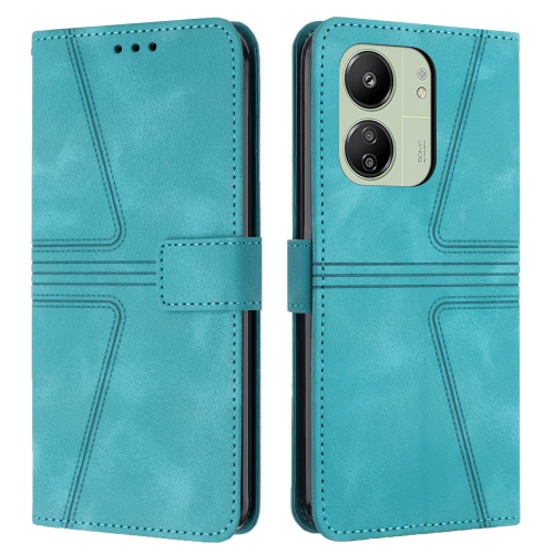 For Xiaomi Redmi 13C 4G/5G Triangle Solid Color Leather Phone Case(Green) moisturize and repair skin brighten skin color make up and nourish lazy people face cream