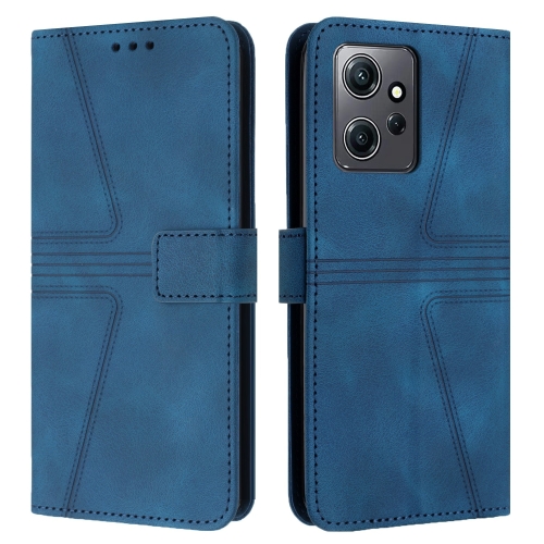 

For Redmi Note 12 4G Global Triangle Solid Color Leather Phone Case(Blue)