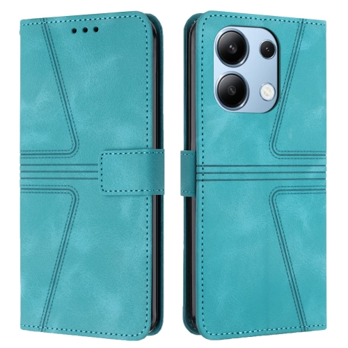 For Xiaomi Redmi Note 13 4G Triangle Solid Color Leather Phone Case(Green) for xiaomi redmi note 12 turbo texture gradient glass tpu phone case blue