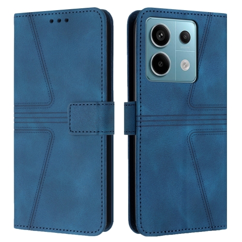 

For Xiaomi Redmi Note 13 Pro 5G Triangle Solid Color Leather Phone Case(Blue)