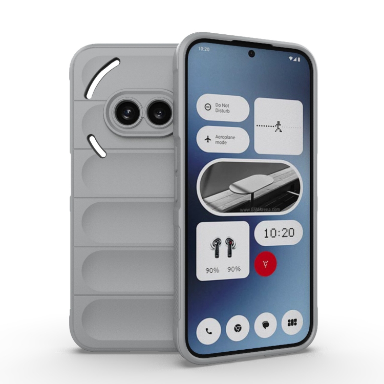 

For Nothing Phone 2a Magic Shield TPU + Flannel Phone Case(Grey)