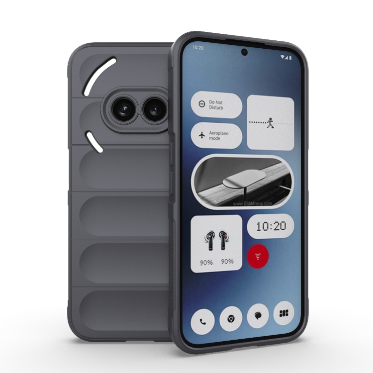

For Nothing Phone 2a Magic Shield TPU + Flannel Phone Case(Dark Grey)