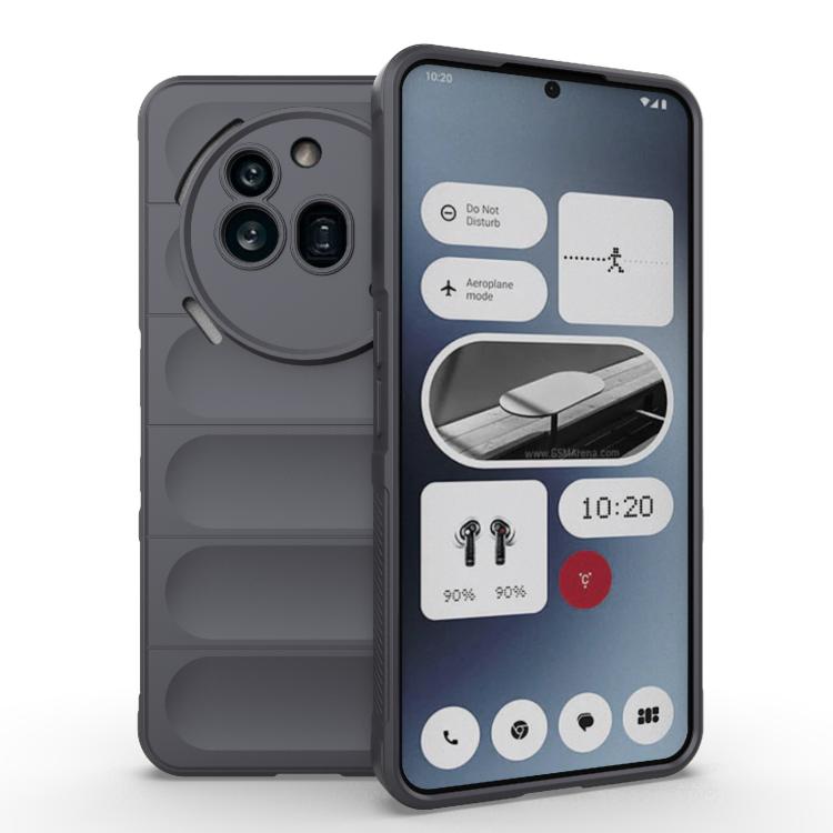 

For Nothing Phone 3a Pro Magic Shield TPU + Flannel Phone Case(Dark Grey)