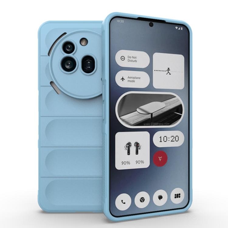 

For Nothing Phone 3a Pro Magic Shield TPU + Flannel Phone Case(Light Blue)
