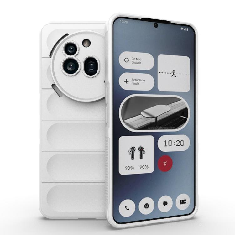 

For Nothing Phone 3a Pro Magic Shield TPU + Flannel Phone Case(White)