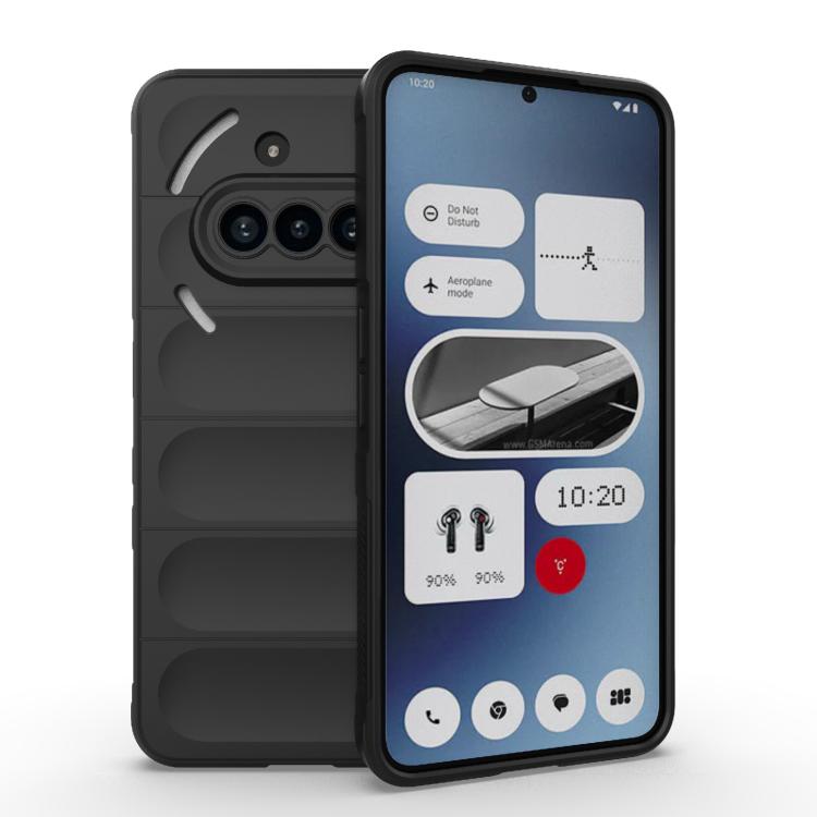 

For Nothing Phone 3a Magic Shield TPU + Flannel Phone Case(Black)