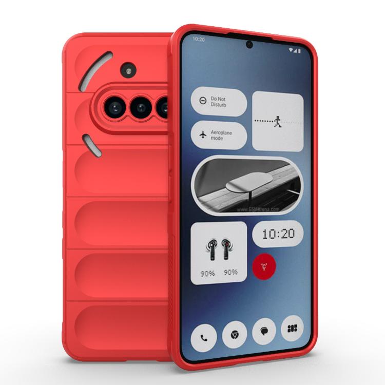 

For Nothing Phone 3a Magic Shield TPU + Flannel Phone Case(Red)