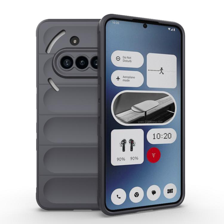 

For Nothing Phone 3a Magic Shield TPU + Flannel Phone Case(Dark Grey)